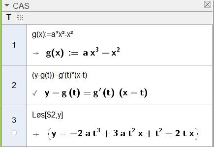 Oppgave 5 (4 poeng) Funksjonen g er gitt ved g() a D 3, g Grafen til g har en tangent i punktet P( t, g( t )). Tangenten skjærer grafen til g i et annet punkt Q. Se skissen nedenfor.