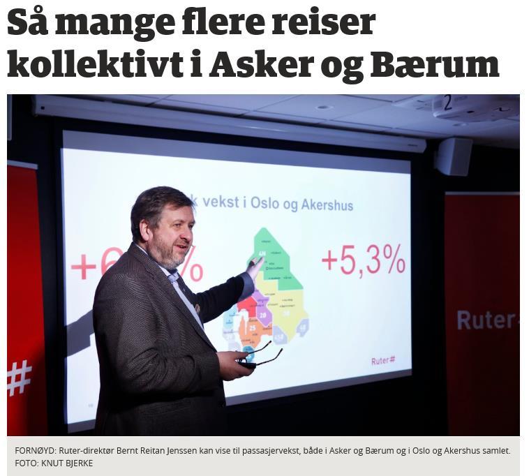 God vekst i vest i 2017 Bærum: 6,3% Asker inkl.