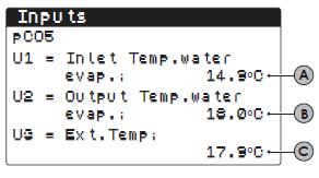 naloge inn 1 Inngående vann utgående vann Viser ekstern temperatur