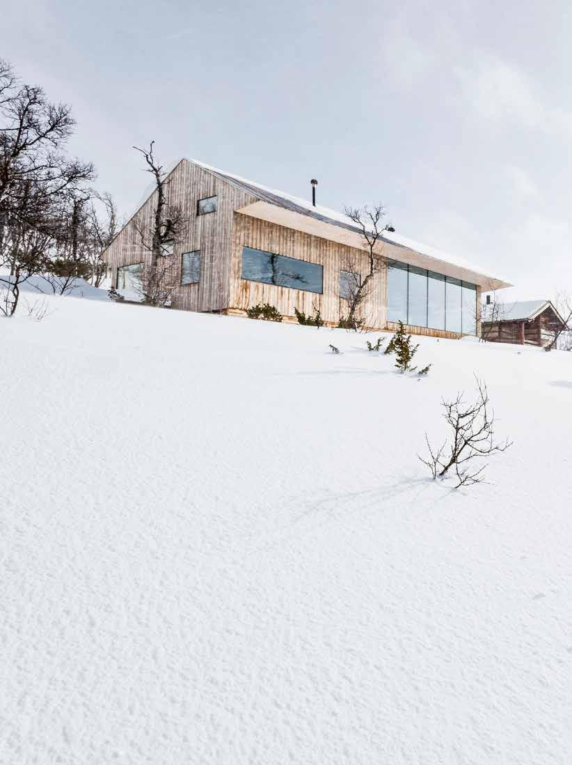 HYTTEBESØK ALLTID TIL FJELLS Da arkitekt Jon Danielsen Aarhus tegnet hytte til foreldrene sine, tok han med seg fjellheimen inn.