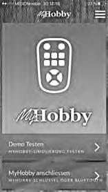 2 Betjening av MyHobby appen Teste demo TESTE MYHOBBY SIMULERING Beskrivelsene og bildene kan variere avhengig av hvilket operativsystem den mobile enheten kjører med.