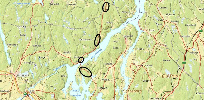 2 Bakgrunn for reguleringssaken Statens vegvesen har på oppdrag for Østfold fylkeskommune laget en utredning for oppgradering av de to tverrforbindelsene mellom E6 og E18 (fylkesveg 120 og