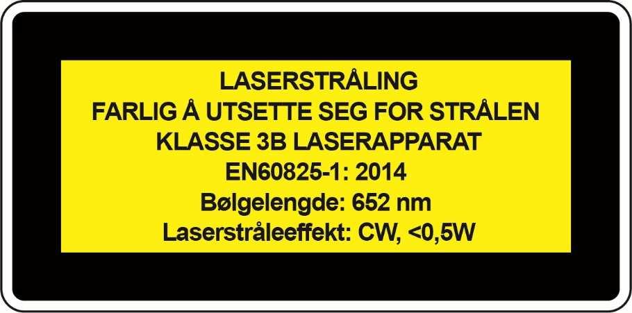 øyne. IKKE rett laserstrålen mot en reflekterende