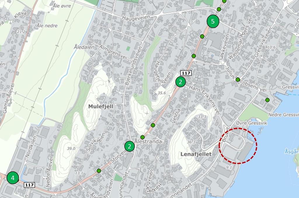 5 2.2 Trafikksikkerhet Informasjon om politiregistrerte trafikkulykker i området er hentet ut fra NVDB. Ulykkene i nærområdet har kun ført til lettere personskader.