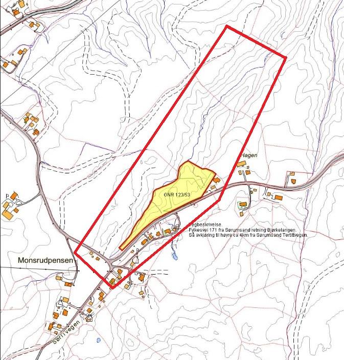 2/6 Figur 1. Kart over ravinen med undersøkelsesområdet avgrenset med rød linje. 3 Generell beskrivelse av området Geomorfologien i det undersøkte området viser et typisk leirslettelandskap.