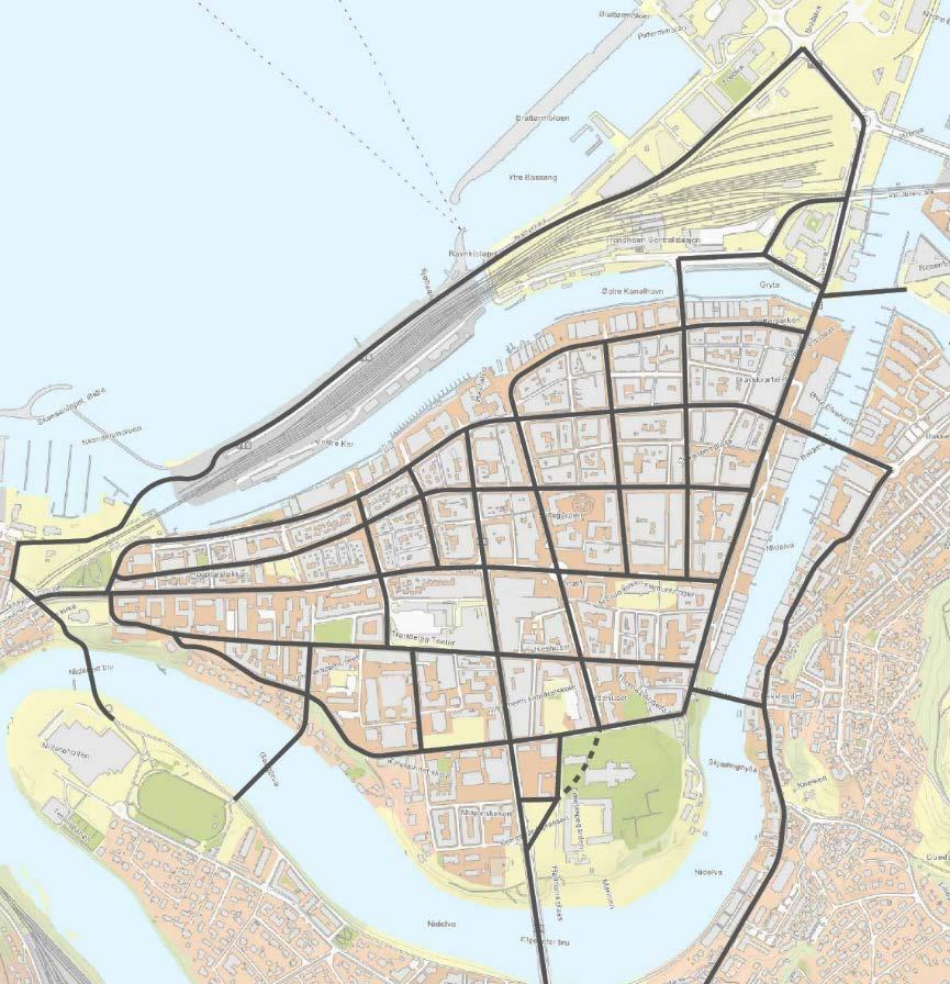 A. Utprøving Midtbyen Kartlegging av sykkelveinettet i Midtbyen Siden det er syklistene som i stor grad mangler et sammenhengende tilbud i gatene i Midtbyen, har vi i kartleggingen valgt å fokusere