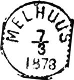 HS1 Type: Karteringspåskrift Registrert brukt 19.05.1856 Meelhuus 19/5 Stempel nr. 1 Type: III Utsendt 28.07.