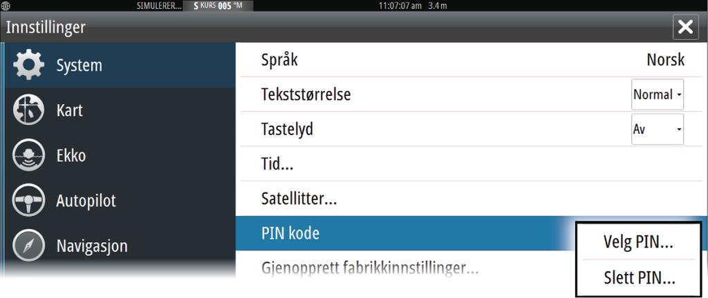 Innstillinger, aktivert fra Verktøy-vinduet eller dialogboksen Systemkontroll Alarmer, aktivert fra Verktøy-vinduet Filer, aktivert fra Verktøy-vinduet GoFree Shop, aktivert fra Verktøy-vinduet