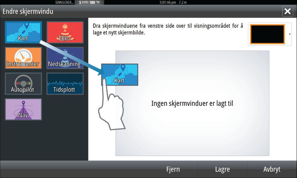 Redigere favoritt-skjermvinduer 1.