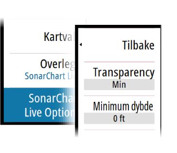 Brukergenererte oppdateringer Aktiverer/deaktiverer kartlaget inkludert Navionics-oppdateringer.