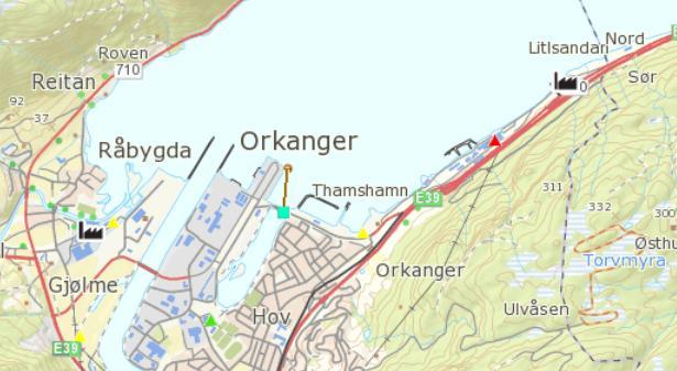 1.4 Forurensingskilder og påvirkninger Flere industribedrifter, kommunalt avløp og elven Orkla bidrar til store tilførsler av partikulært materiale og forurensning til Orkdalsfjorden.