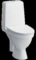 De gulvstående toalettene spyler kraftig med 4 eller 2 liter, og kan rengjøres raskt og enkelt takket være RIMLESS design.