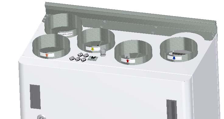 Friskluft Tilluft Avtrekk Ventilatoravtrekk Avkast (Skisse viser AHU 200 V) Avkast