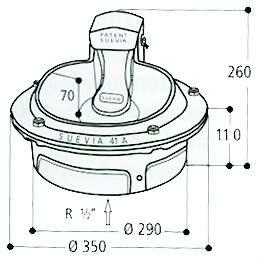 * For montering på rør 2" - 3": 2 festebraketter nødvendig, art.nr. 720-101.0180. Suevia transformator 720-101.