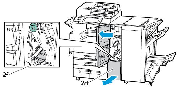 Fjerne fastkjørt papir i område 2f i CZ-falsen 1.