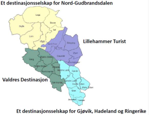 Oppland fylkeskommune vil, for kommende strategiperiode, forholde seg til de tiltak som er beskrevet i den nasjonale strategien om organisering av destinasjonsselskap.