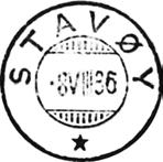 1921 Poståpneriet 7378 STAVØY ble lagt ned fra 01.10.1969 Stempel nr.