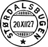1921 Poståpneriet STØRDALSBUGEN ble lagt ned fra 01.08.1963 Stempel nr.