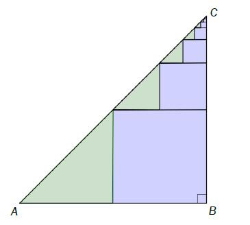 Vis at summen S av rekken kan skrives a1 S a a 1 Figuren nedenfor viser en rettvinklet og likebeint ABC der katetene har lengde 1.