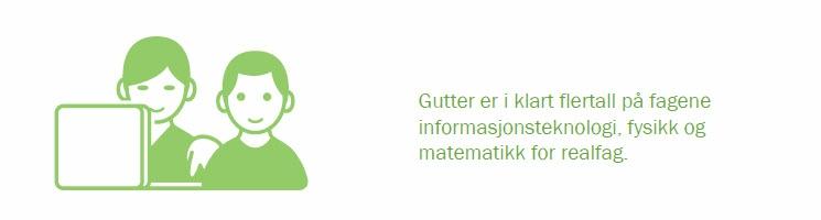 På informasjonsteknologi 2 og fysikk 2 er andelen gutter henholdsvis 84