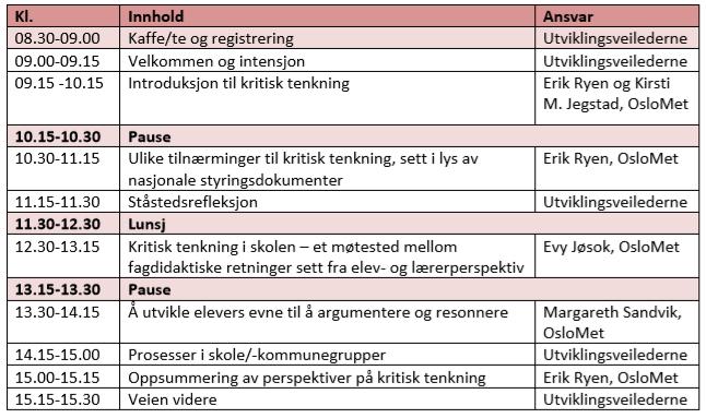 Program for dagen