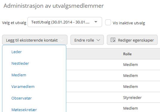 Legge til og administrere medlemmer Gå til Hjem, velg Utvalgsmedlemmer og finn ditt utvalg.