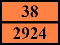 Oransjefargede skilt : Spesiell bestemmelse (ADR) : 274 Transportkategori (ADR) : 3 Tunnelbegrensingskode (ADR) Begrensede mengder (ADR) Unntatte mengder (ADR) EAC-kode APP kode : D/E : 5l : E1 : 3W
