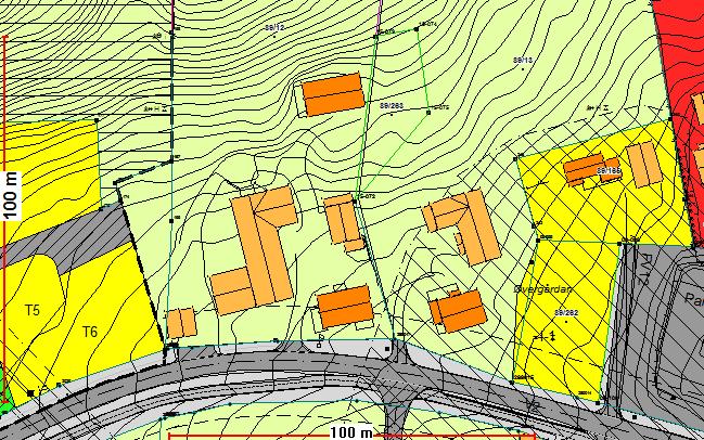 6. Beskrivelse og konsekvenser av planforslaget Alternativ 0: Gjeldende reguleringsplan. I gjeldende reguleringsplan er omsøkte arealer på gnr. 89/12 og 13 regulert til landbruskformål.