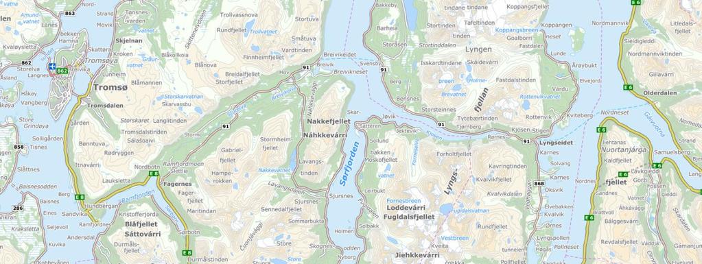 4 Trafikkanalyse 4.1 Trafikk og tellepunkter Det er relativt få tellepunkter i analyseområdet. I kartet er det vist tellepunkt og beregnet streknings-ådt fra NVDB.