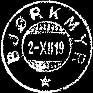 Poståpneriet 7062 BJØRKMYR ble nedlagt 01.01.1989. Stempel nr. 1 Type: IV Utsendt 269 Innsendt.12.