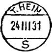 1938 Stempel nr. 11 Type: TA Fra gravør 17.01.1938 Inns.