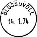 8 Type: I21 Fra gravør BLUSSUVOLL Inns. Registrert brukt fra 18.9.70 KjA til 16.