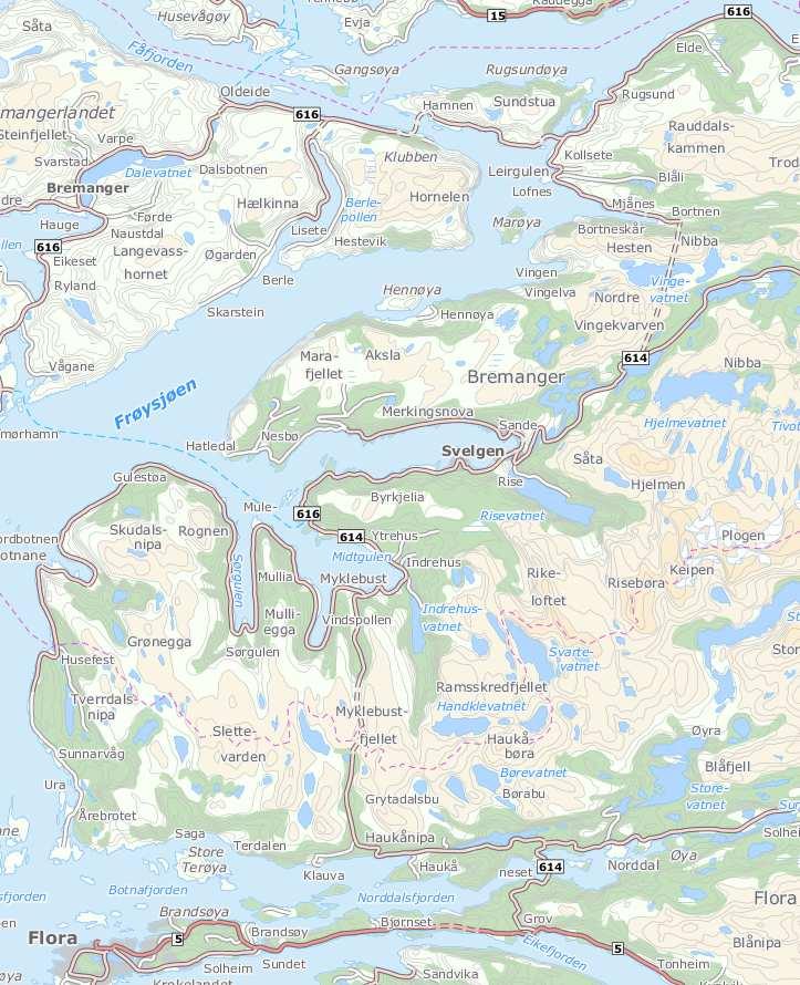 8 Utgreiingsalternativ Utbetring av fv. 614 Myklebust - Grov Tunnel/innkorting av strekninga fv.