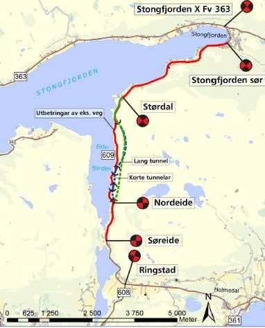 I kyststamvegutgreiinga frå 1991 var det føresett tunnel frå Førdefjorden ved Ålesundet og sørover mot Dalsfjordbrua.