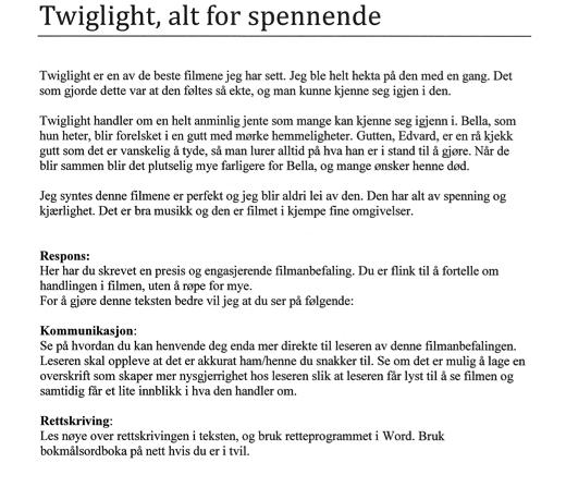 5.1.2 Tekst 2 Spenningen og kjærligheten du må få med deg Denne teksten viser, som den forrige, et stort engasjement for filmen.