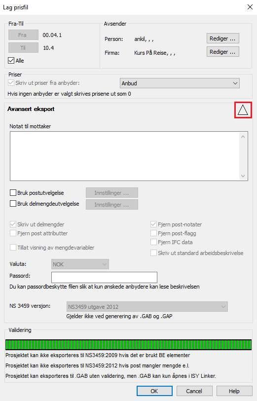 GAP) Etter at priser er lagt inn på anbudsfilen (.gab filen) kan du lage en prisfil (.gap fil) som sendes tilbake til den som sendte anbudsfilen.