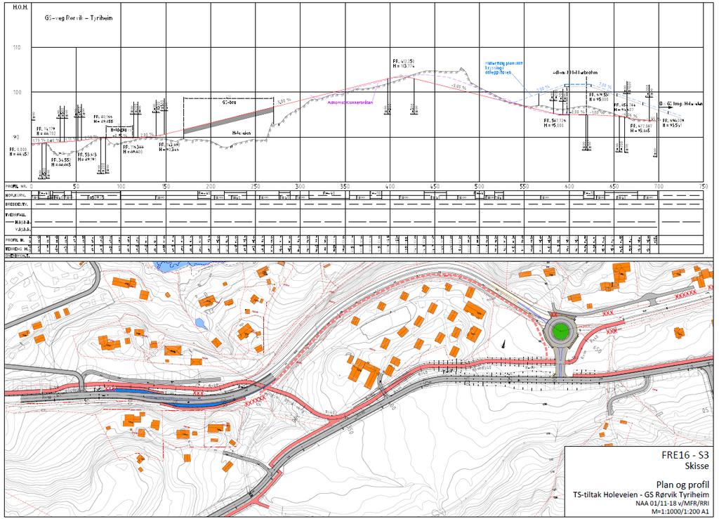 Midlertidig GS-bru anleggsfase Permanent GS-bru Midlertidig GS-bru anleggsfase Figur 4: Planforslaget viser GS-bru over Holeveien, kopling til GS-veg fra Klokkerbråtan og midlertidig GS-bru over arm