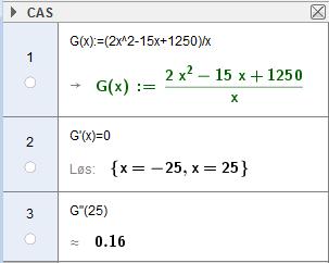 a) Vis at en funksjon G som beskriver lengden av gjerdet kan skrives som G 15150 når 15 G y 15 hvor y 65 og 15.