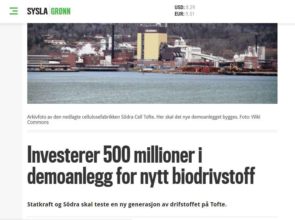 TOFTE 150 millioner liter i året Kapasiteten på en fullskala