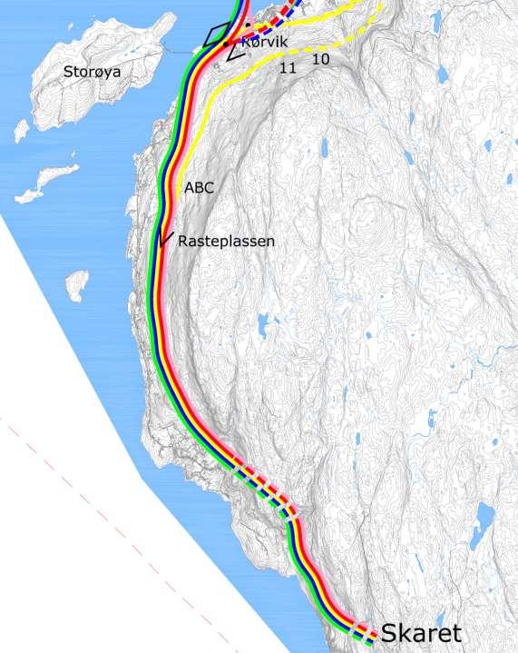 Skaret - Rørvik Samme størrelsesorden på