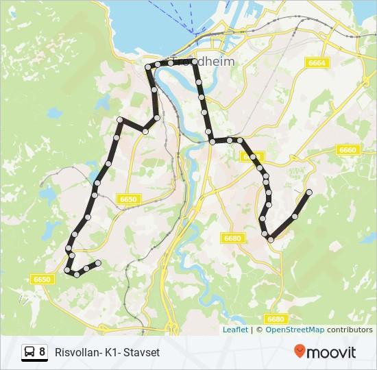 Retning: Stavset 38 stopp VIS LINJERUTETABELL Steintrøvegen Steinåsen 13, Trondheim Steinaunet Tambs Lyches veg 38, Trondheim Risvollan Senter Ada Arn nsens Veg 9, Trondheim Venusvegen Sigurd Einbus