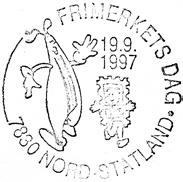 1997 FRIMERKETS DAG 19.9.1997 7830 NORD-STATLAND Registrert brukt 19.