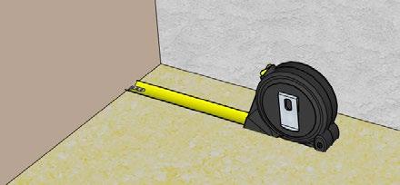 MONTERING 1. Start med å måle opp gulvarealet. Eksisterende gulv må være avrettet (NS 3420) og rent for smuss og ujevnheter.