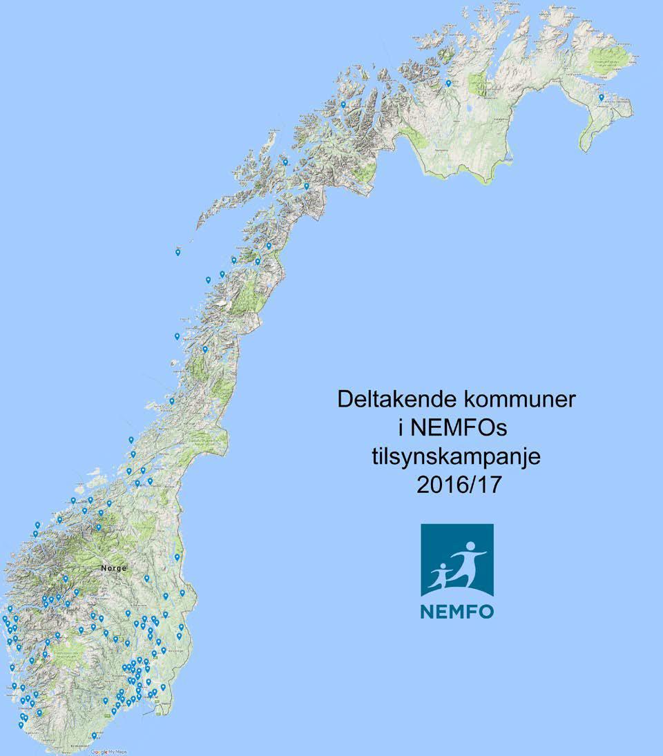 Nettverk for miljørettet folkehelsearbeid - NEMFO 2016/17 inneklima i skolen - Samtlige fylker - 112 kommuner - Tilsyn ved 467