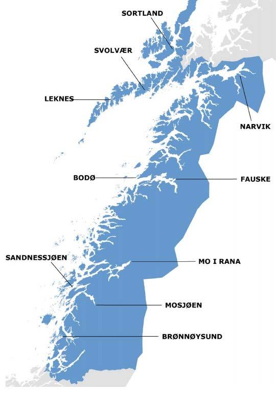 Sortland er regionsenter i Vesterålen - Nordland Nfk har definert 10 regionsentre i Nordland