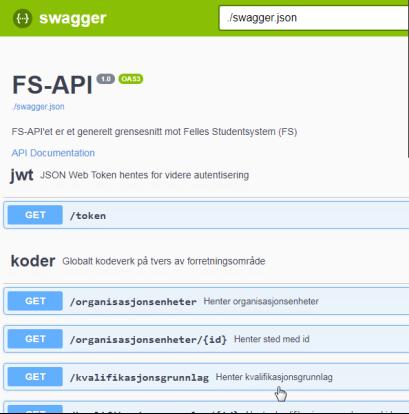 Nytt FS-API Mange små, raske, selvstendige uttrekk; mikrotjenester Generelt format på data som leveres (uavhengig av hvilket system som skal benytte