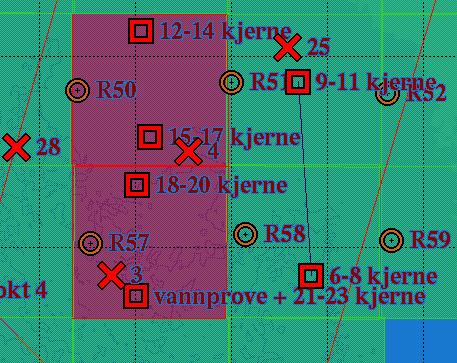 NOAH, prosjekt Gilhusbukta. SeaBed Services AS, rapport 2012/08 ref. tilbudsnr. 2012/04 4.2 Kjernebunnprøver I punkt 50 og 57 er det som tidligere rapportert store mengder med fri fase kreosot.