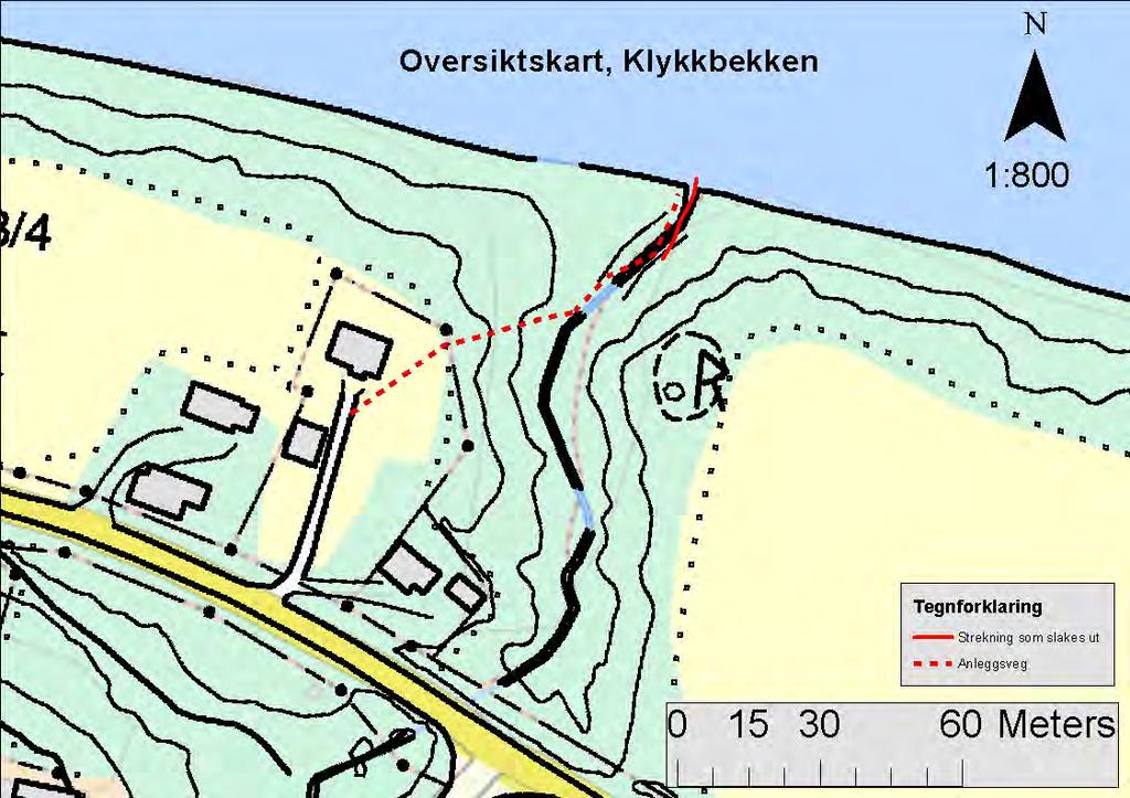 4.3.5 Klykkbekken i Namsen Klykkbekken munner ut i Namsen. Oppstrøms utløpet krysser bekken en kulvert før den munner ut i Namsen via NVEs forbygning på stedet.