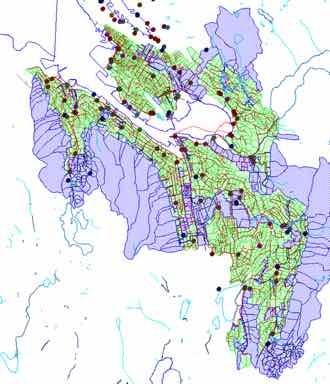 Avløpsområde Holen RA 7600 ledninger 20 PST 60 utslipp ca.