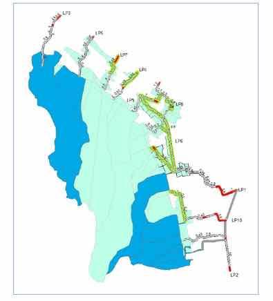 Resultat:& Oppstuving over rørtopp for 50 års gjentaksintervall i 2064 Vann-